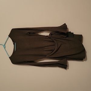 Faux Wrap Sweater Dress